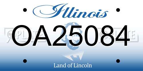 OA25084 Illinois License Plate