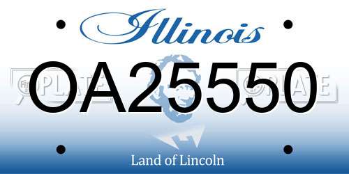 OA25550 Illinois License Plate