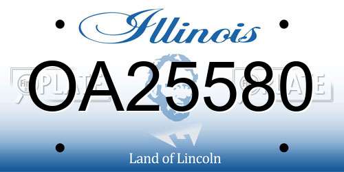 OA25580 Illinois License Plate