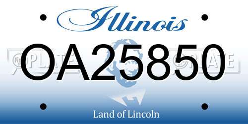 OA25850 Illinois License Plate