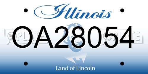 OA28054 Illinois License Plate