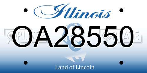 OA28550 Illinois License Plate