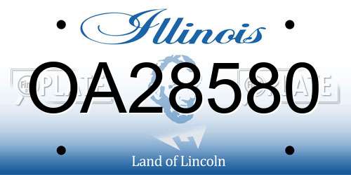 OA28580 Illinois License Plate