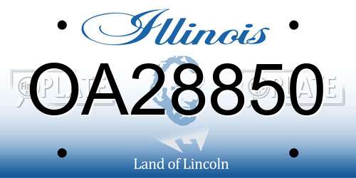 OA28850 Illinois License Plate