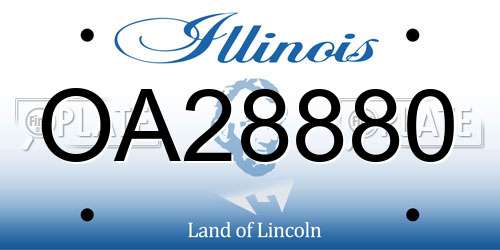 OA28880 Illinois License Plate