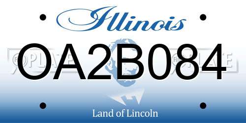 OA2B084 Illinois License Plate