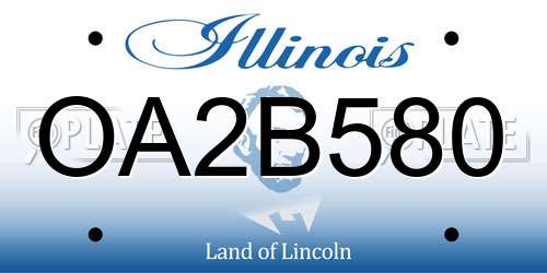 OA2B580 Illinois License Plate