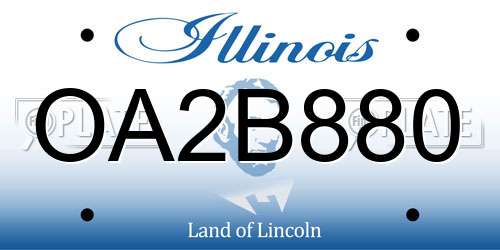 OA2B880 Illinois License Plate