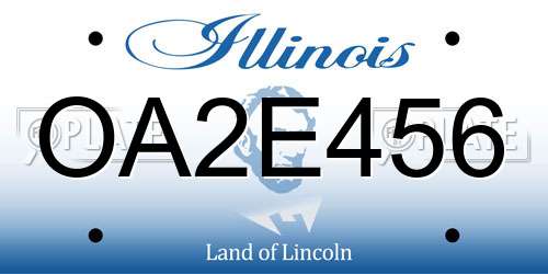 OA2E456 Illinois License Plate