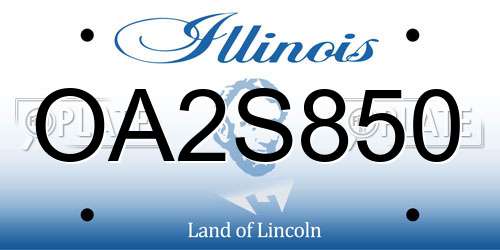 OA2S850 Illinois License Plate