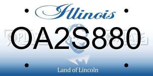 OA2S880 Illinois License Plate