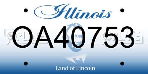 OA40753 Illinois License Plate