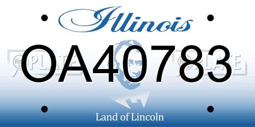 OA40783 Illinois License Plate