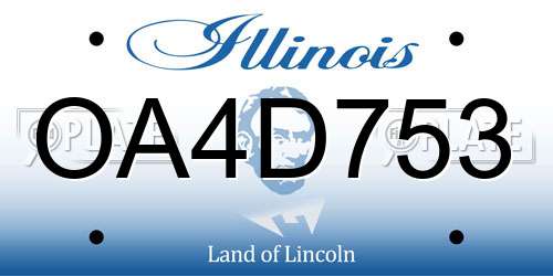 OA4D753 Illinois License Plate