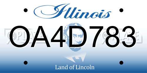 OA4D783 Illinois License Plate