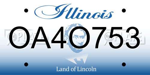 OA4O753 Illinois License Plate