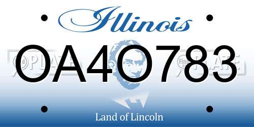 OA4O783 Illinois License Plate