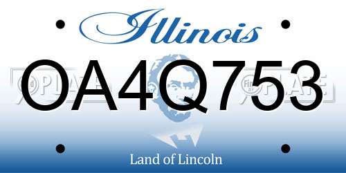 OA4Q753 Illinois License Plate