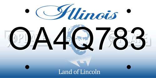 OA4Q783 Illinois License Plate