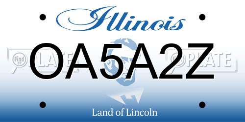 OA5A2Z Illinois License Plate