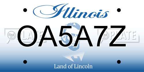 OA5A7Z Illinois License Plate