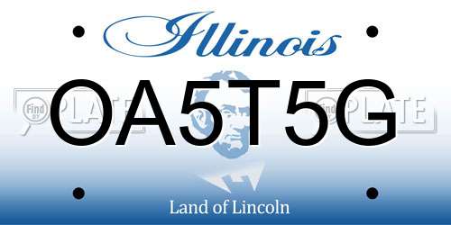 OA5T5G Illinois License Plate