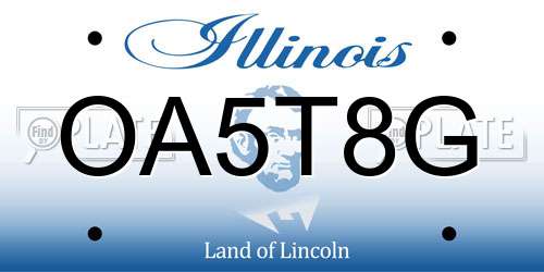 OA5T8G Illinois License Plate