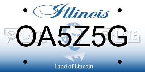 OA5Z5G Illinois License Plate