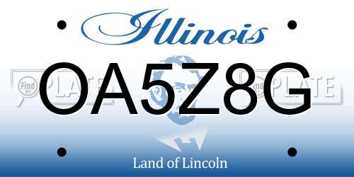 OA5Z8G Illinois License Plate
