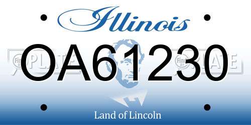 OA61230 Illinois License Plate