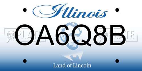 OA6Q8B Illinois License Plate