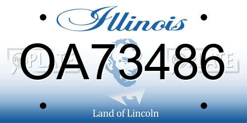 OA73486 Illinois License Plate