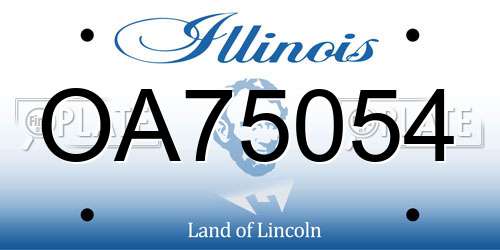 OA75054 Illinois License Plate