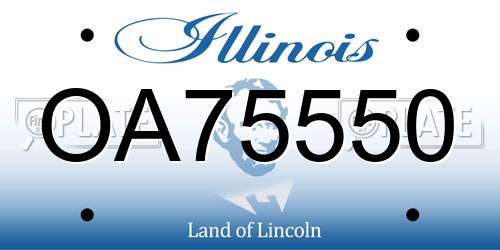 OA75550 Illinois License Plate