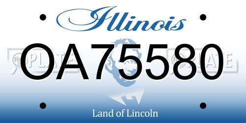 OA75580 Illinois License Plate