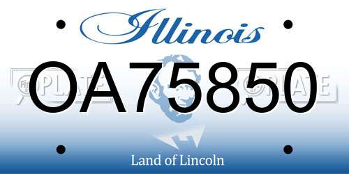 OA75850 Illinois License Plate