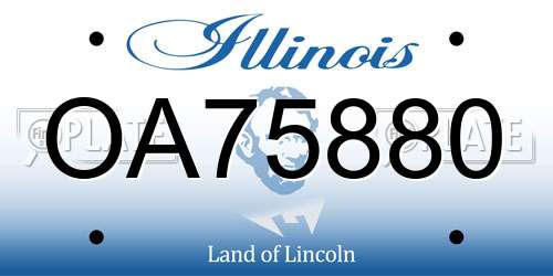 OA75880 Illinois License Plate