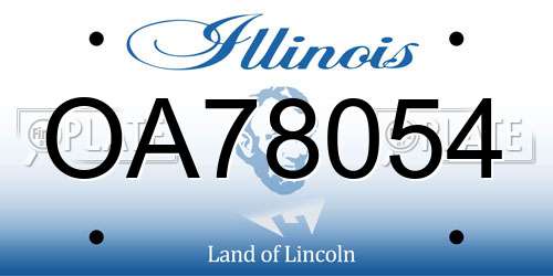 OA78054 Illinois License Plate