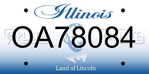 OA78084 Illinois License Plate