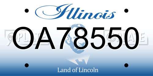 OA78550 Illinois License Plate