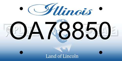 OA78850 Illinois License Plate