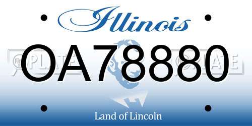 OA78880 Illinois License Plate