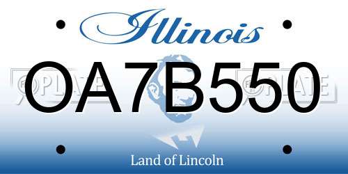 OA7B550 Illinois License Plate