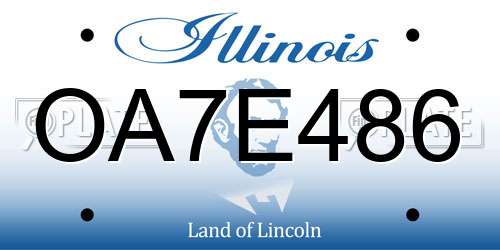 OA7E486 Illinois License Plate