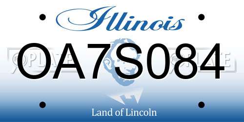 OA7S084 Illinois License Plate