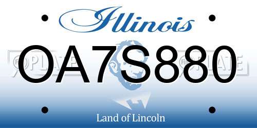 OA7S880 Illinois License Plate