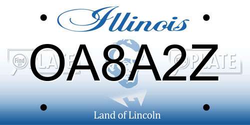 OA8A2Z Illinois License Plate
