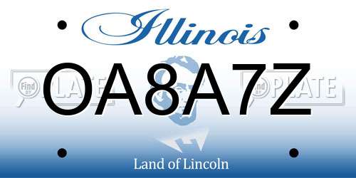 OA8A7Z Illinois License Plate