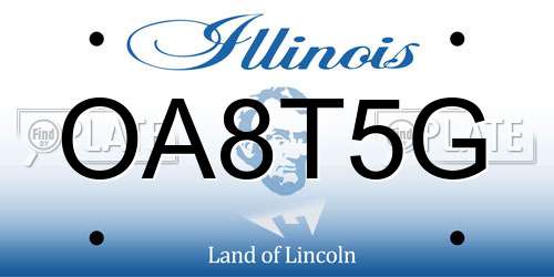 OA8T5G Illinois License Plate