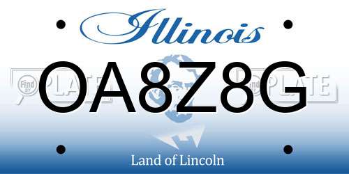 OA8Z8G Illinois License Plate
